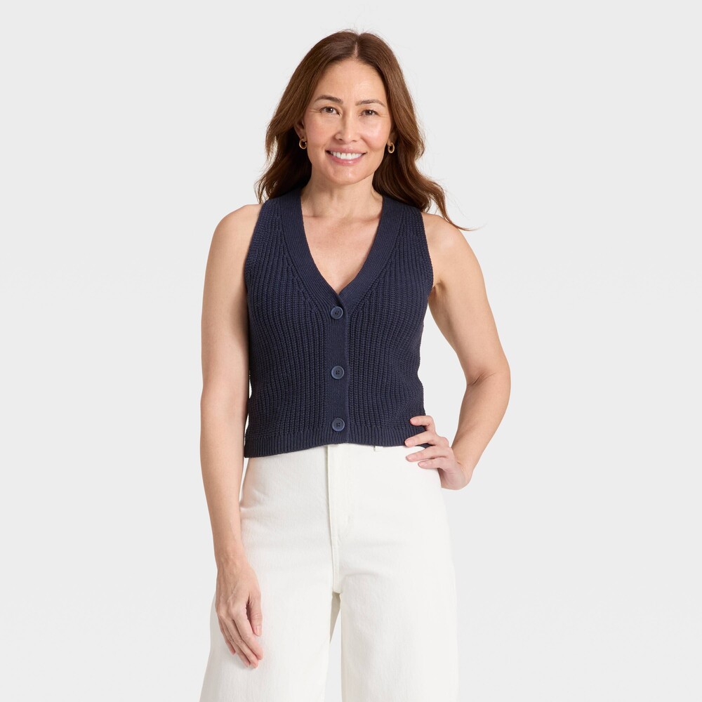 Sweater Vest - Navy Blue L